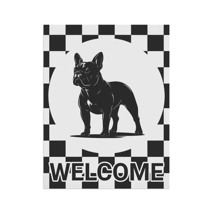 French Bulldog Checkered Garden Flag