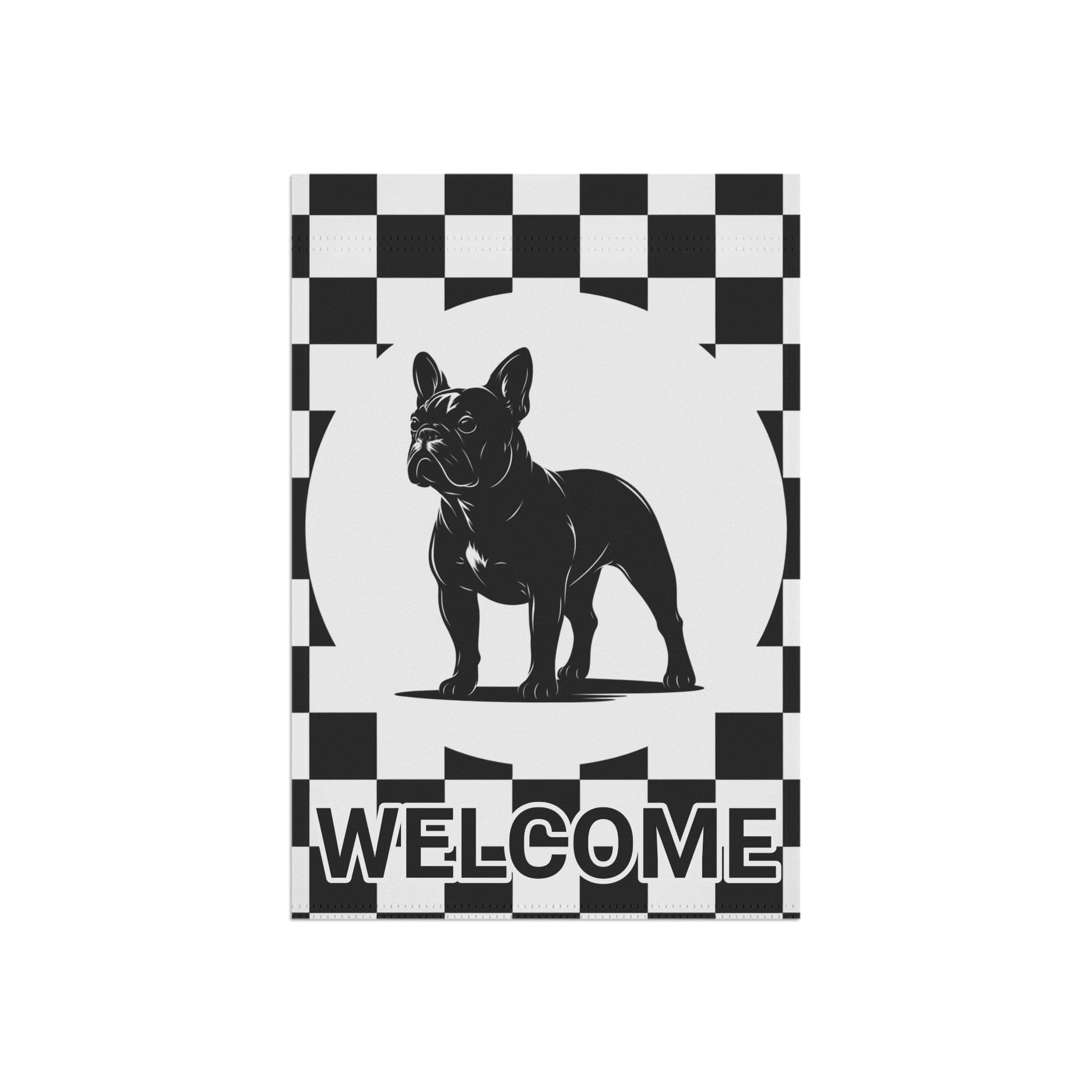 French Bulldog Checkered Garden Flag