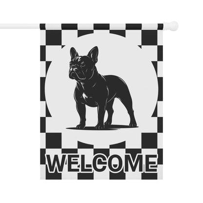 French Bulldog Checkered Garden Flag