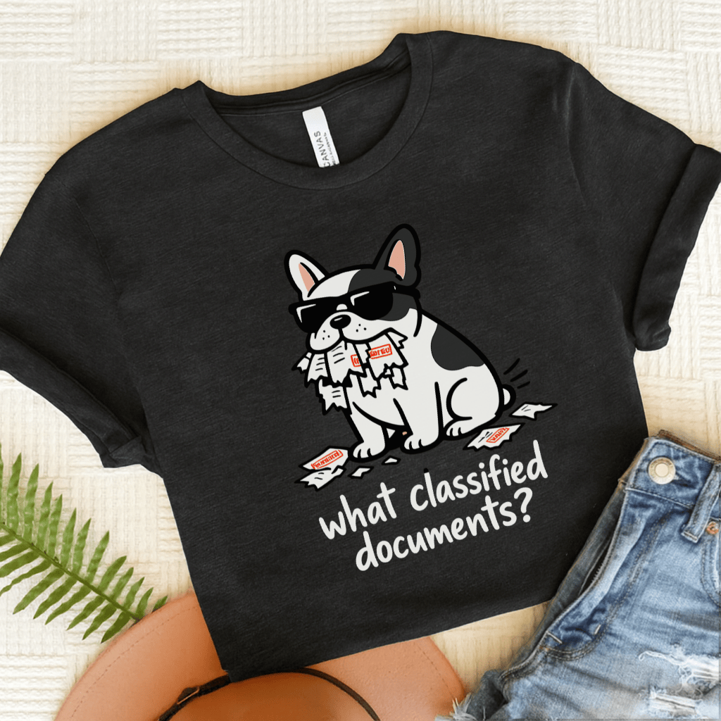 French Bulldog Classified Government Unisex Tshirt Dark Grey Heather