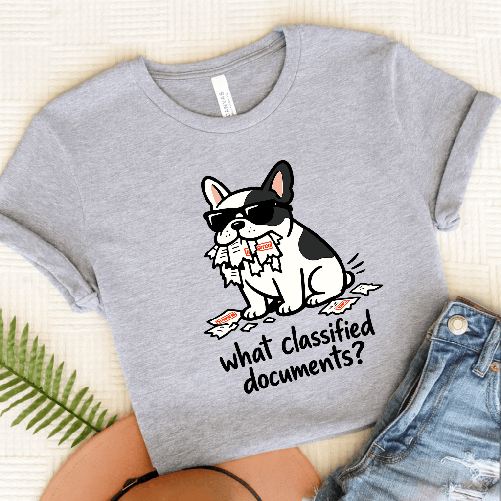 French Bulldog Classified Government Unisex Tshirt Athletic Heather