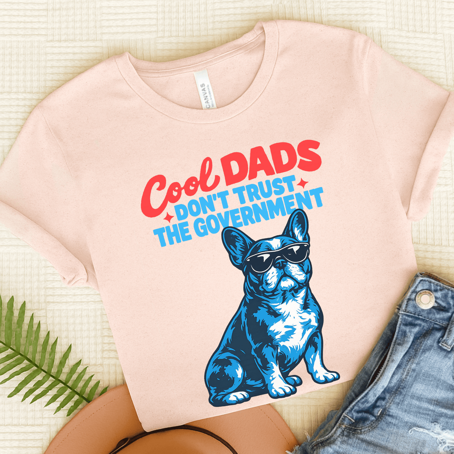 French Bulldog Cool Dads Government Unisex TShirt Soft Pink