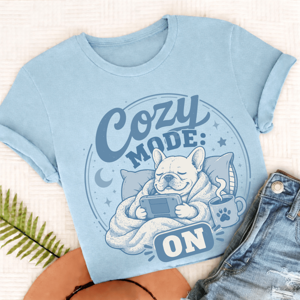 French Bulldog Cozy Videogame Unisex TShirt Chambray