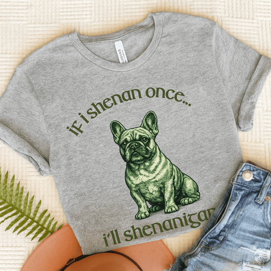 French Bulldog Shenanigans Funny Unisex TShirt Athletic Heather