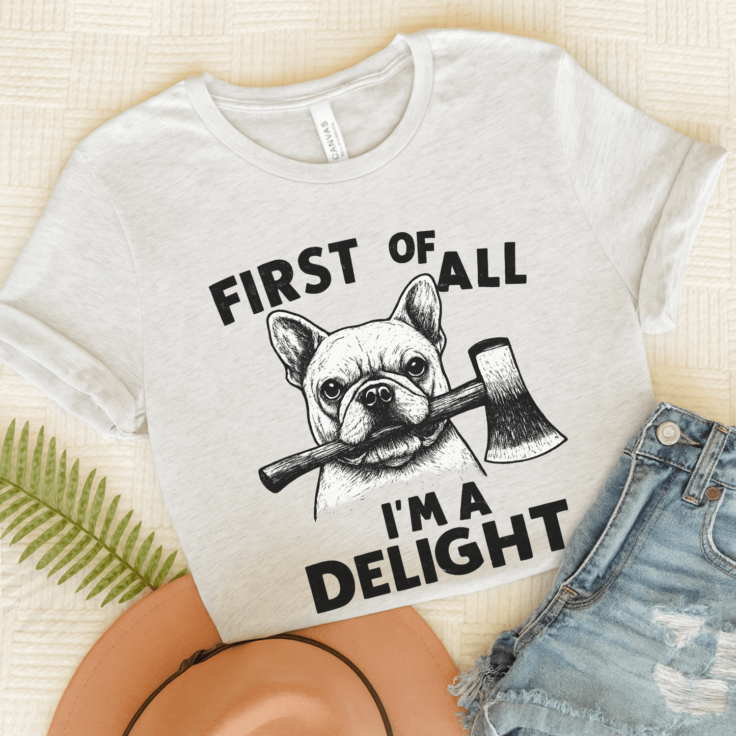 French Bulldog Delight TShirt Ash