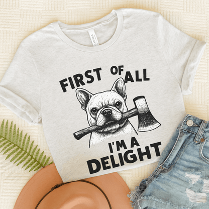 French Bulldog Delight TShirt Ash