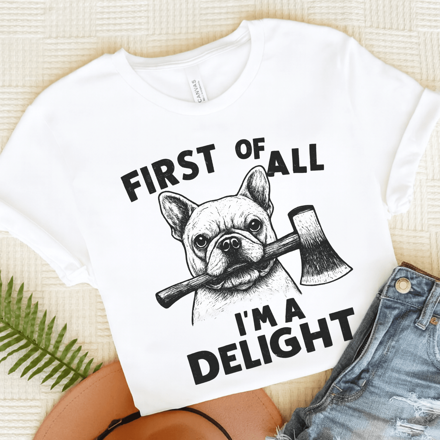 French Bulldog Delight TShirt White