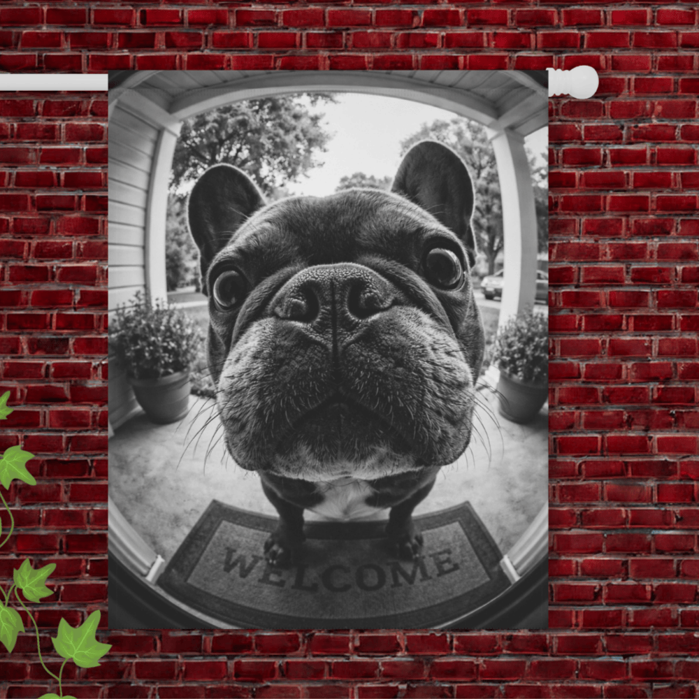 French Bulldog Doorbell Camera Welcome Yard Flag