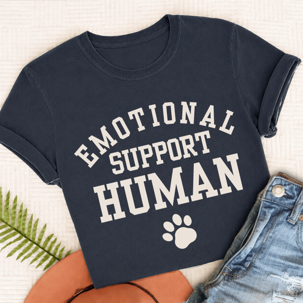 French Bulldog Emotional Support Human Unisex Tshirt True Navy