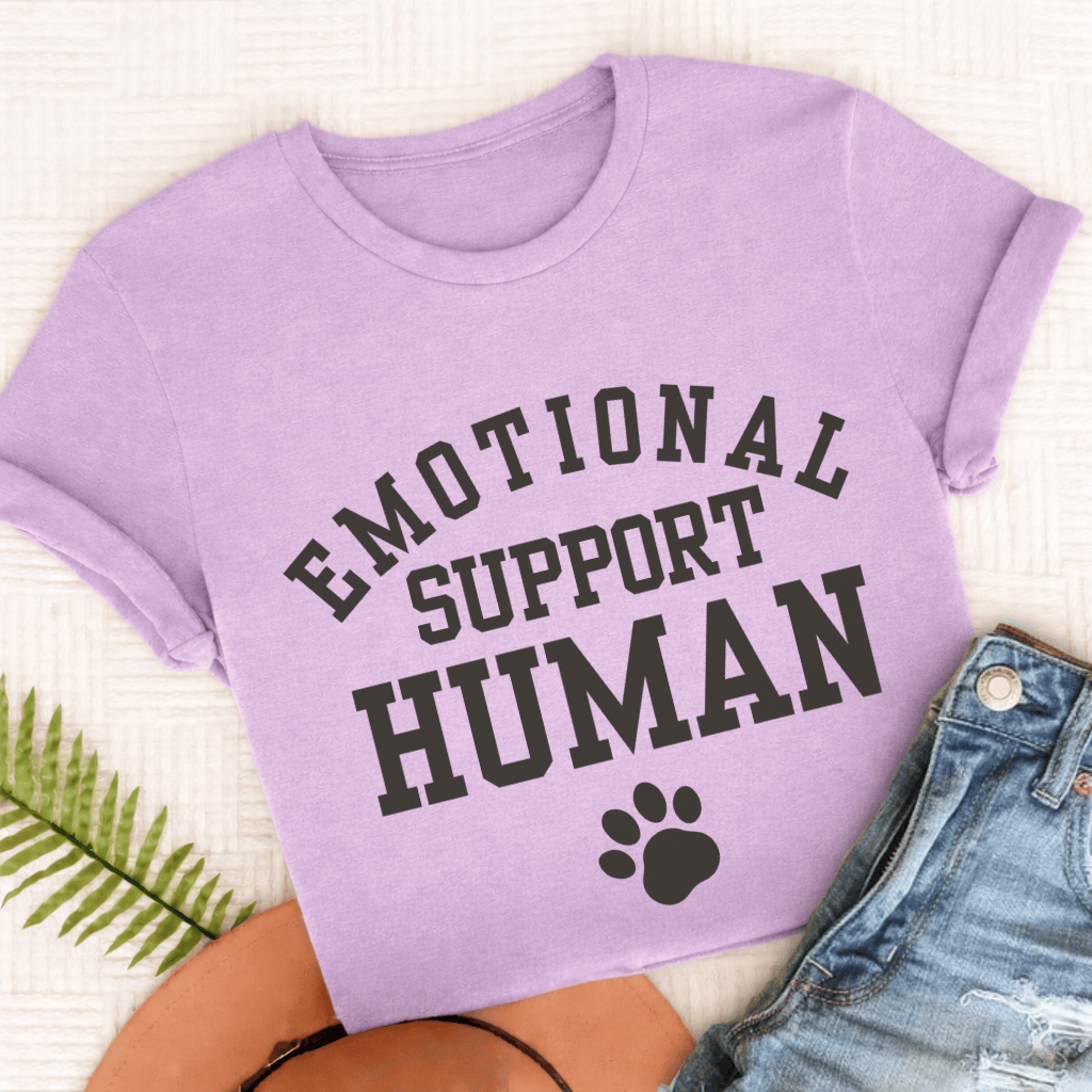 French Bulldog Emotional Support Human Unisex Tshirt Orchid