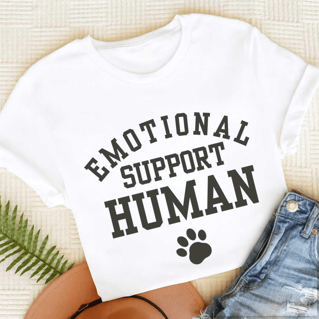 French Bulldog Emotional Support Human Unisex Tshirt White