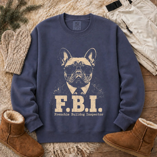 French Bulldog FBI Funny Unisex Sweatshirt Terracotta
