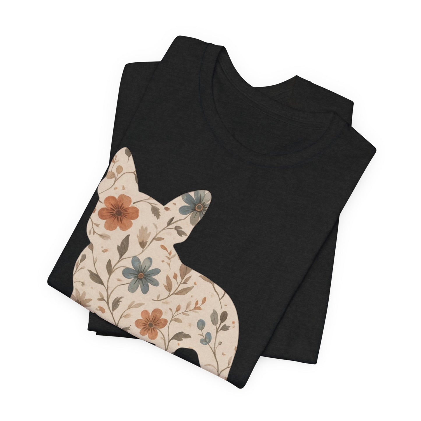 Printify T-Shirt French Bulldog Floral Silhouette TShirt