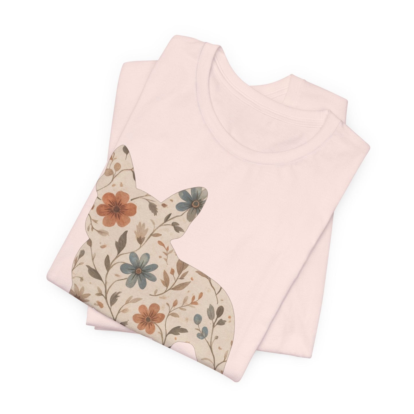 Printify T-Shirt French Bulldog Floral Silhouette TShirt
