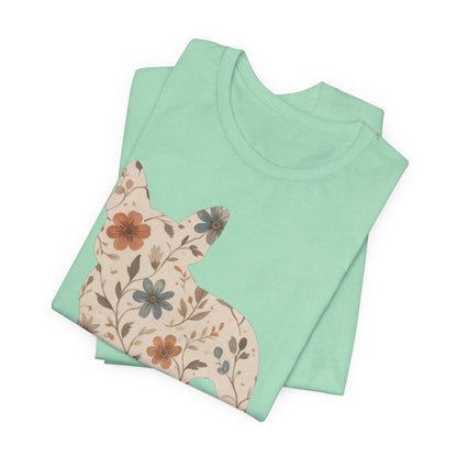 Printify T-Shirt French Bulldog Floral Silhouette TShirt