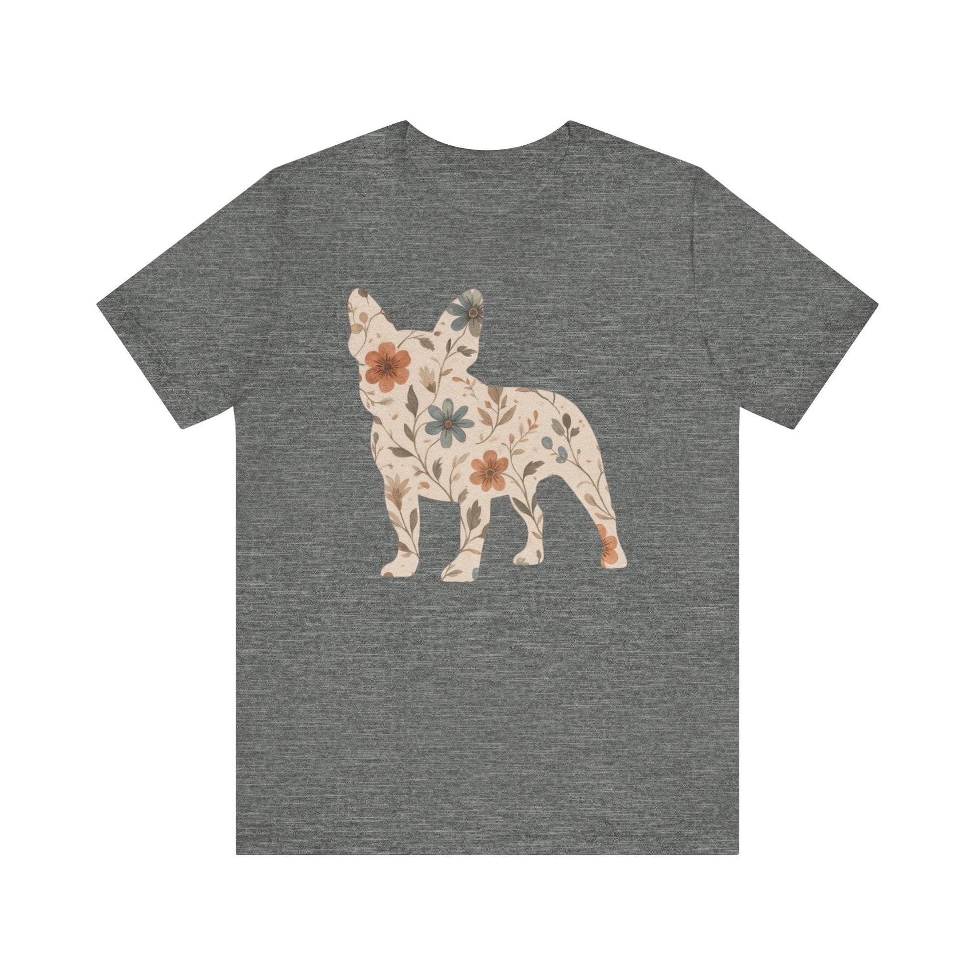 Printify T-Shirt French Bulldog Floral Silhouette TShirt