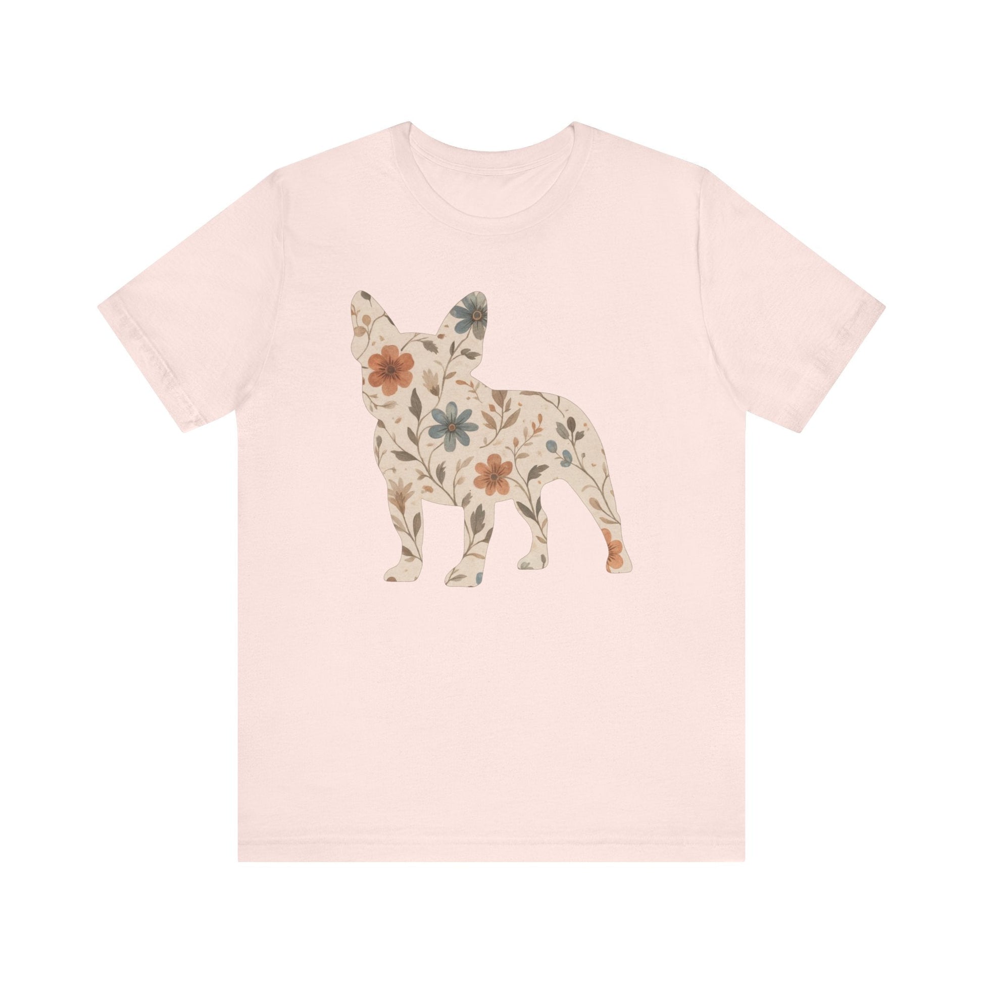 Printify T-Shirt French Bulldog Floral Silhouette TShirt