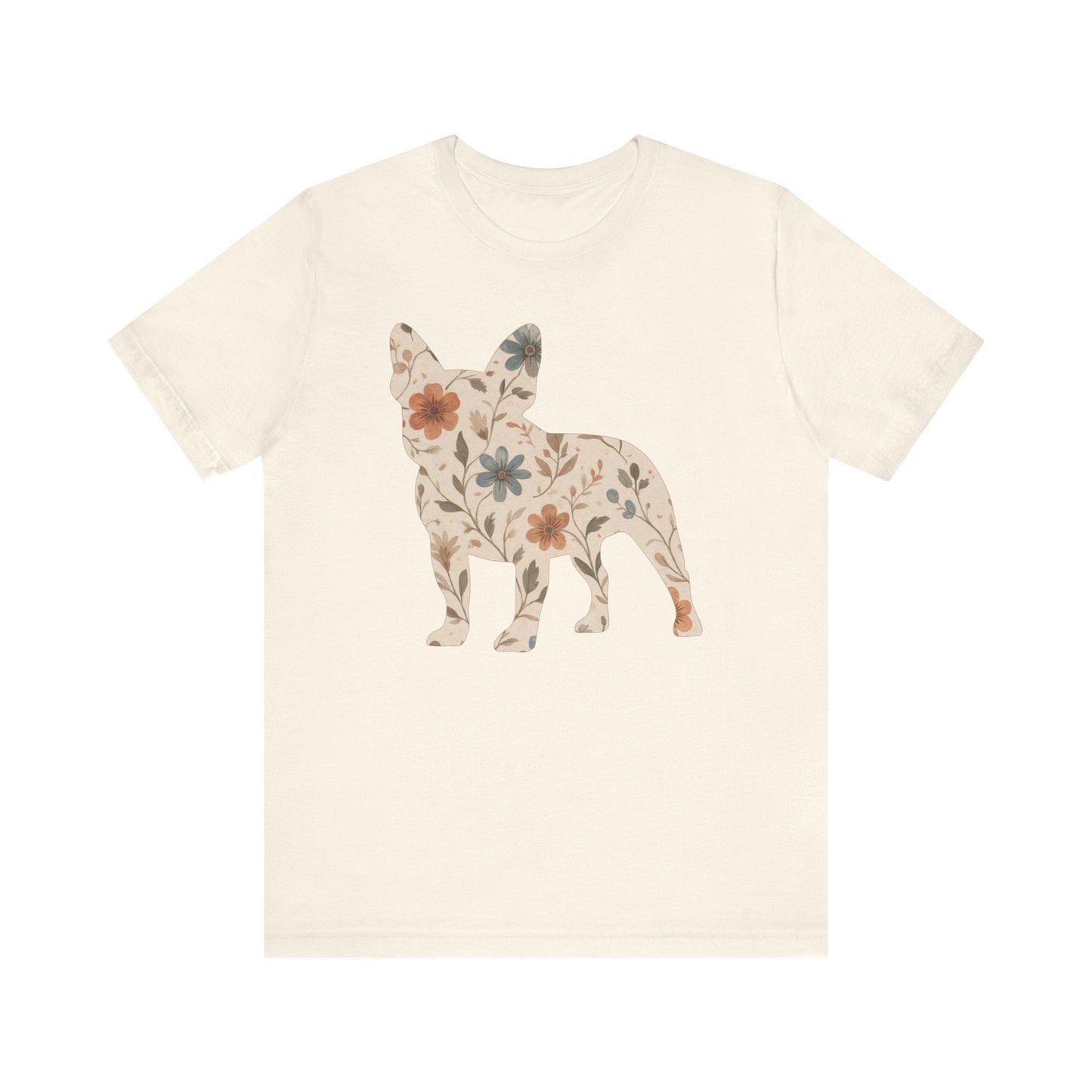 Printify T-Shirt French Bulldog Floral Silhouette TShirt