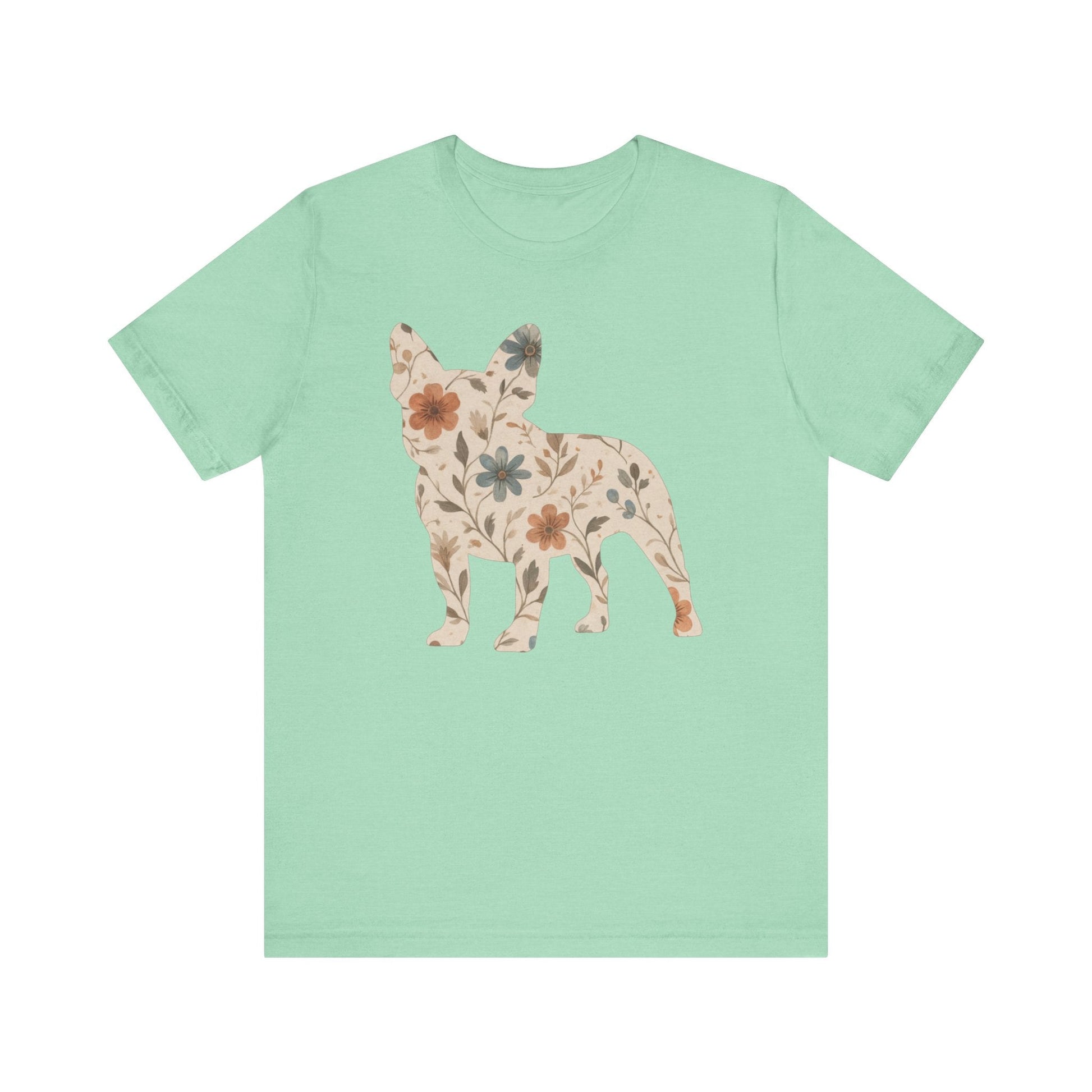 Printify T-Shirt French Bulldog Floral Silhouette TShirt