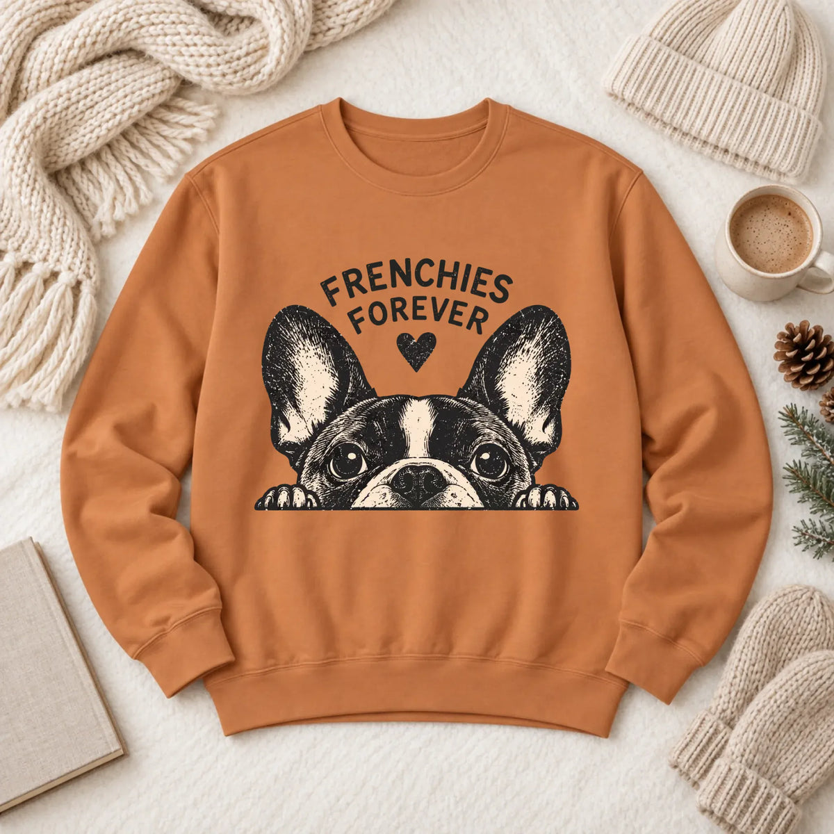French Bulldog Frenchie Forever Love Unisex Sweatshirt Yam