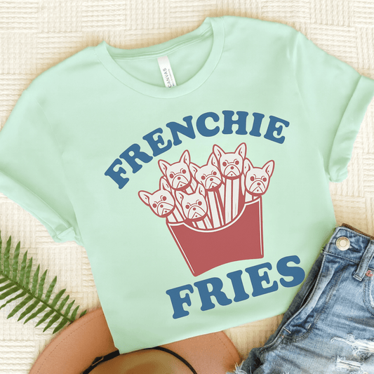 Printify T-Shirt Heather Mint / S French Bulldog Frenchie Fries TShirt