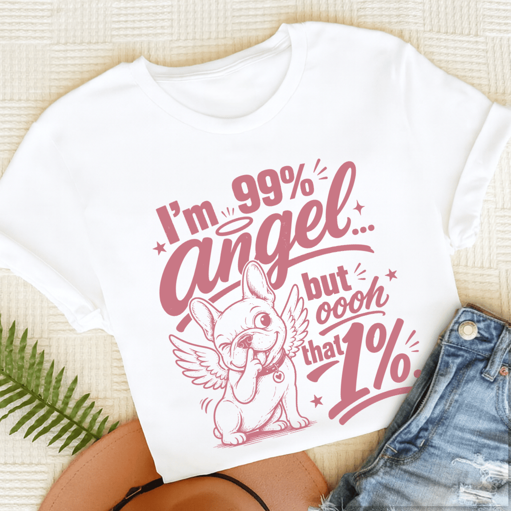 French Bulldog Funny Angel Unisex TShirt White