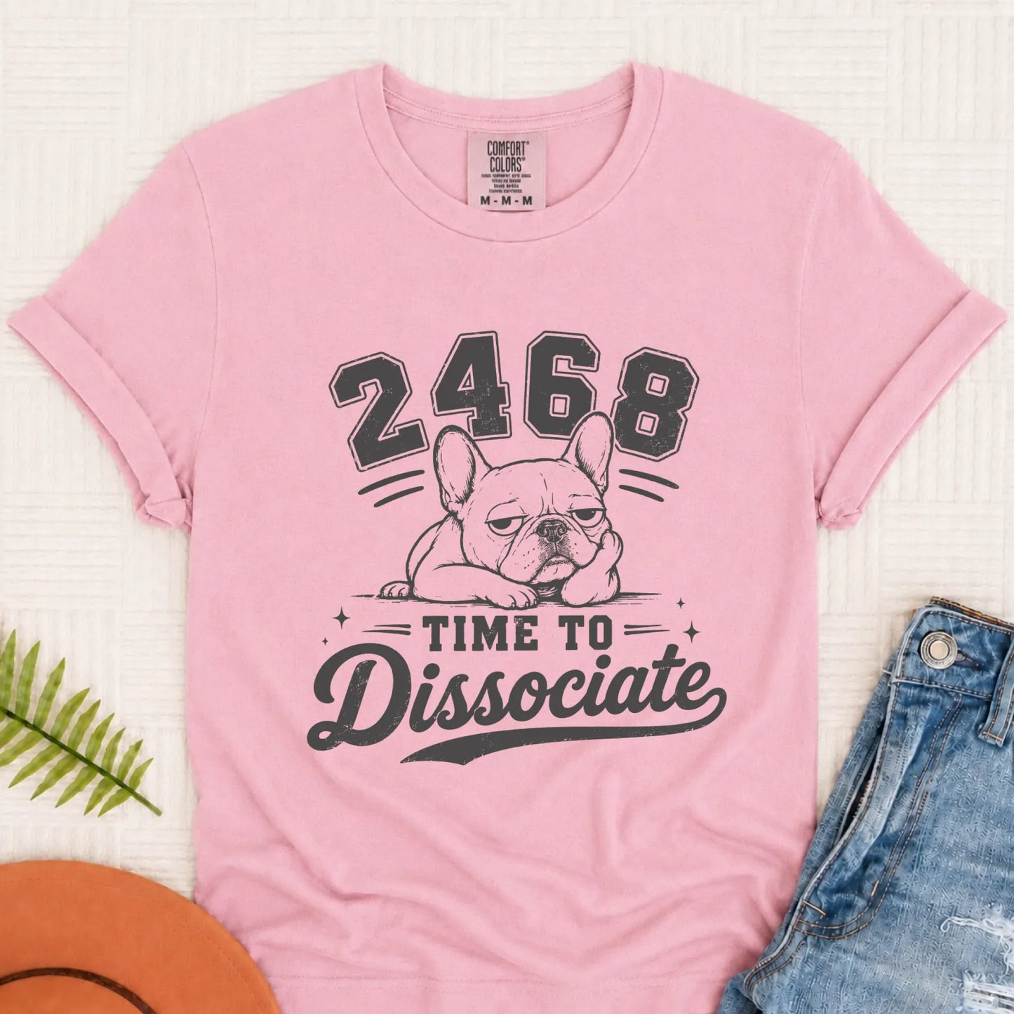 French Bulldog Funny Dissociate Unisex TShirt Blossom