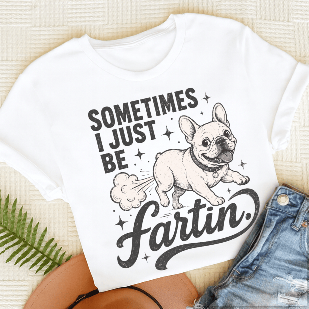French Bulldog Funny Fartin' Unisex TShirt White