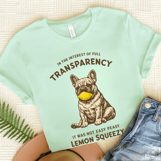 French Bulldog Funny Lemon Squeezy Unisex TShirt Heather Mint