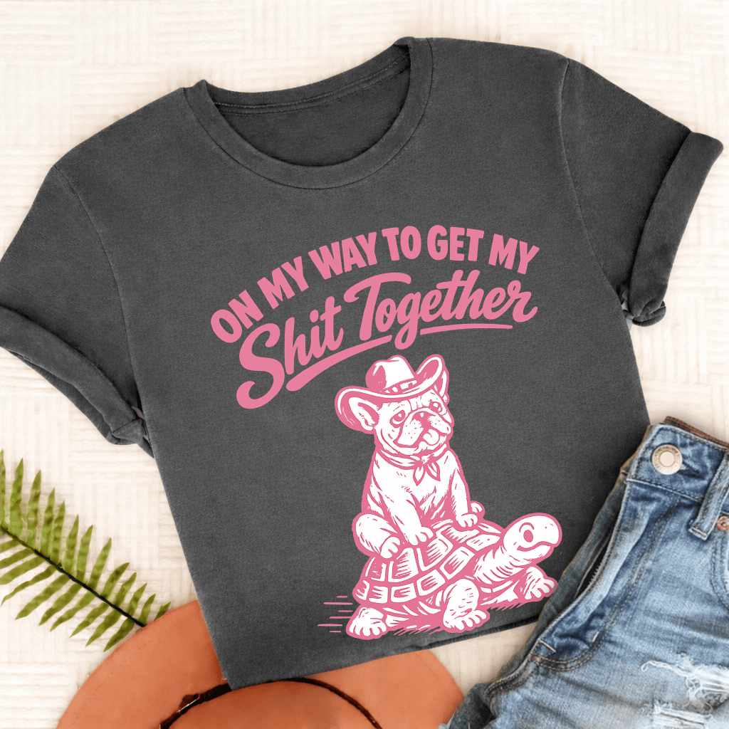 French Bulldog Funny On My Way Unisex TShirt Pepper