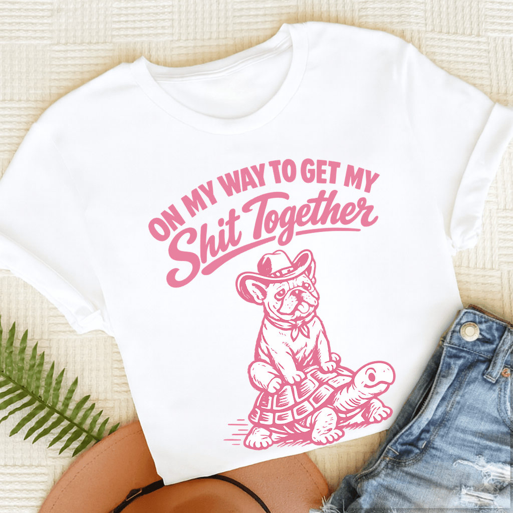 French Bulldog Funny On My Way Unisex TShirt White