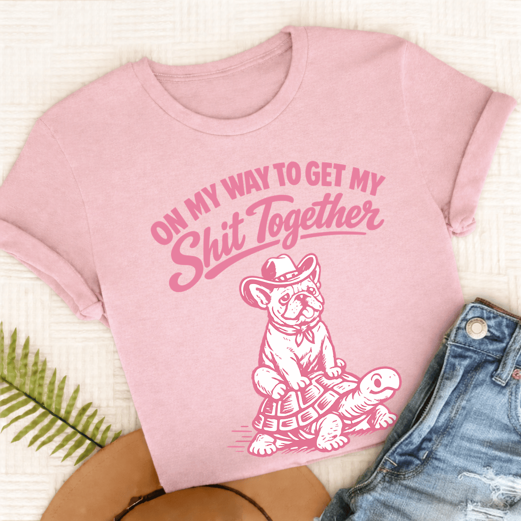 French Bulldog Funny On My Way Unisex TShirt Blossom