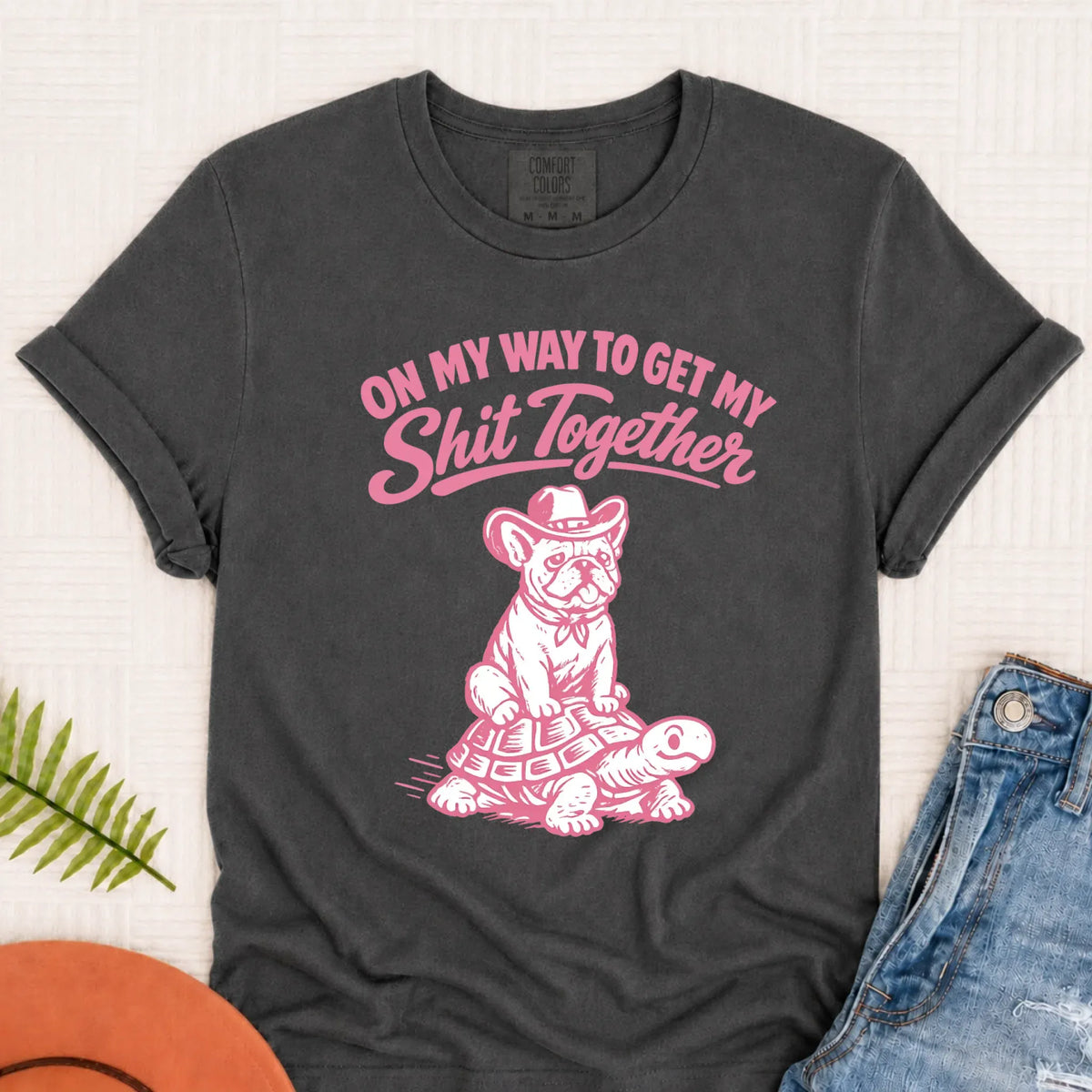 French Bulldog Funny On My Way Unisex TShirt Pepper