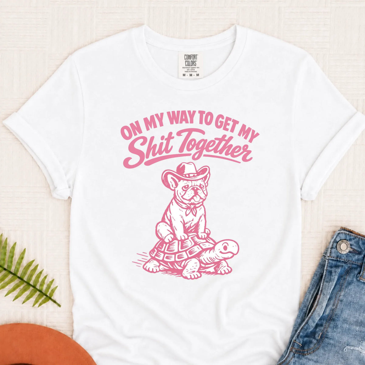 French Bulldog Funny On My Way Unisex TShirt White