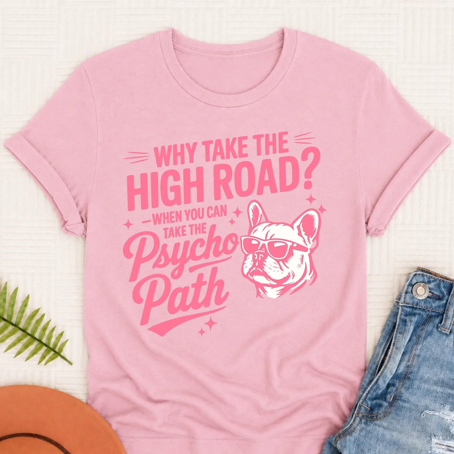 T-Shirt Blossom / S French Bulldog Funny Psycho Path Unisex TShirt