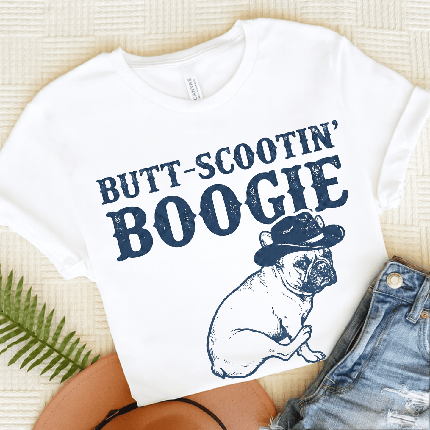 French Bulldog Funny Western Unisex TShirt White