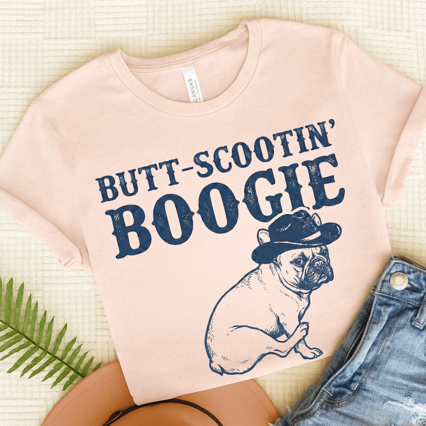 French Bulldog Funny Western Unisex TShirt Soft Pink