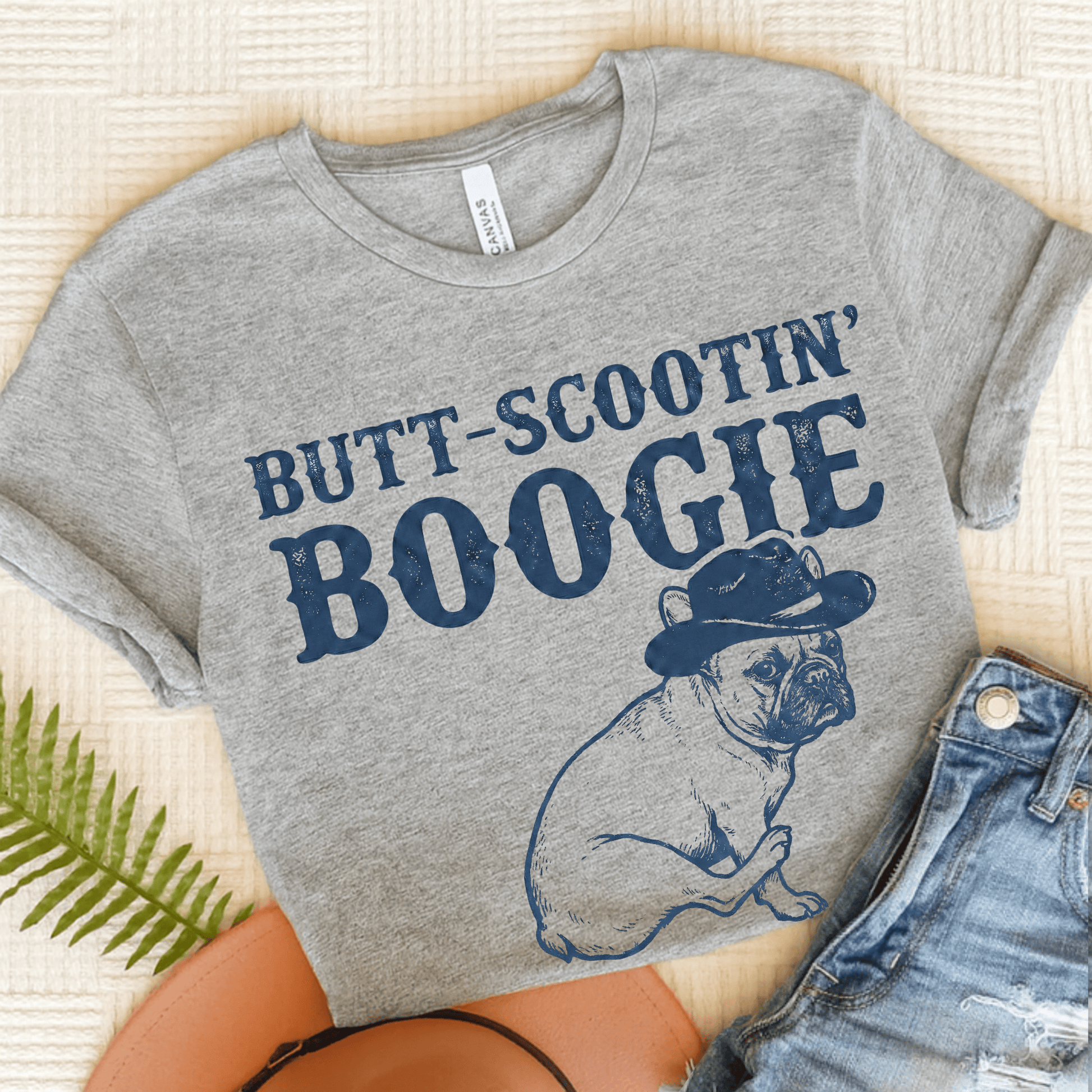 French Bulldog Funny Western Unisex TShirt Athletic Heather