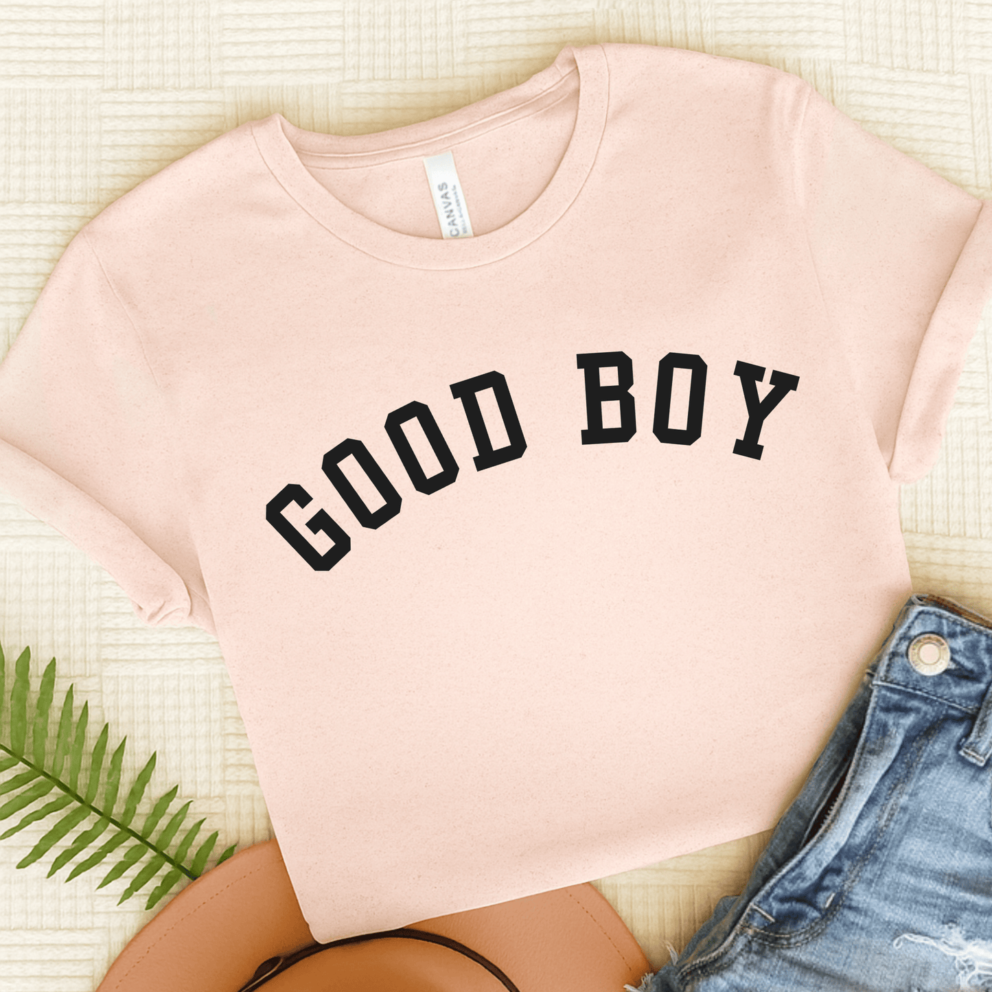 French Bulldog Good Boy Unisex TShirt Soft Pink