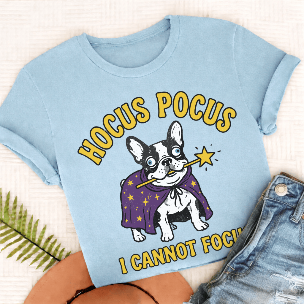 French Bulldog Hocus Pocus Unisex TShirt Chambray