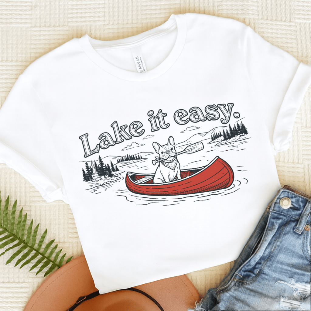 French Bulldog Lake It Easy Unisex TShirt White