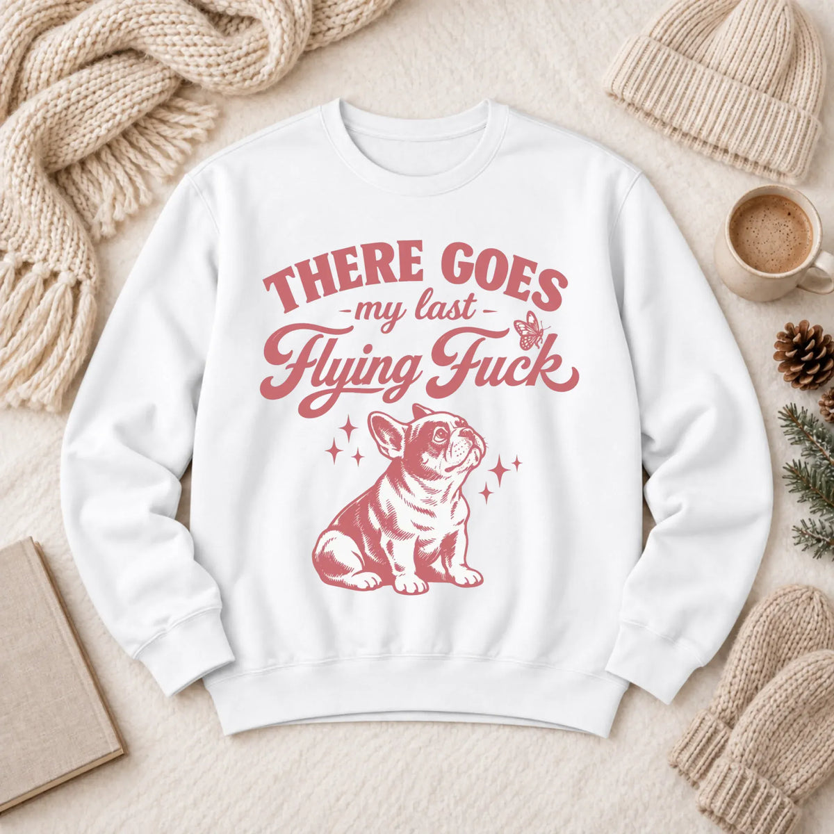 French Bulldog Last Flying Snark Unisex Sweatshirt White