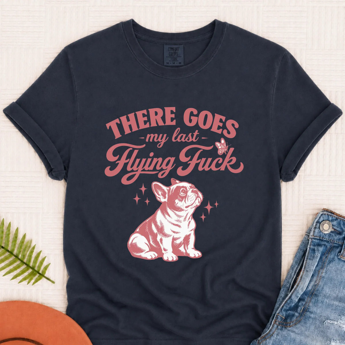 French Bulldog Last Flying Snark Unisex TShirt Navy