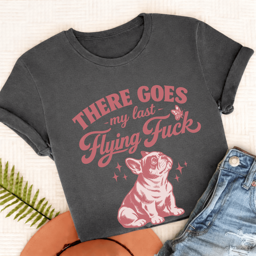 French Bulldog Last Flying Unisex TShirt Comfort Colors Pepper