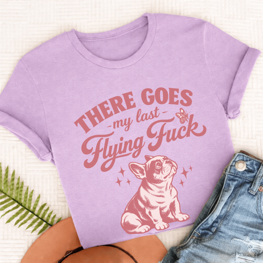 French Bulldog Last Flying Unisex TShirt Comfort Colors Orchid