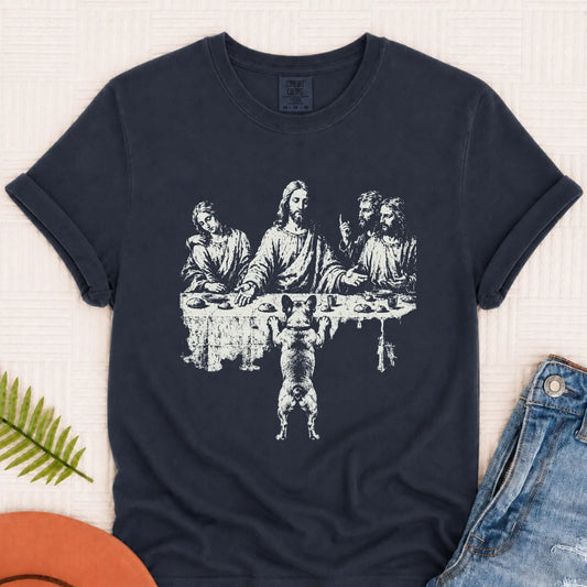 French Bulldog Last Supper Unisex TShirt