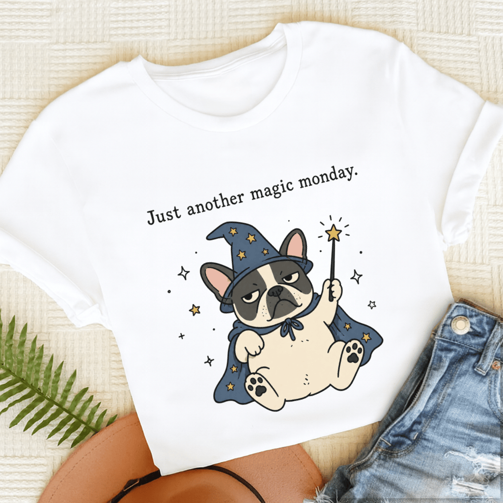 French Bulldog Magic Monday Unisex TShirt White