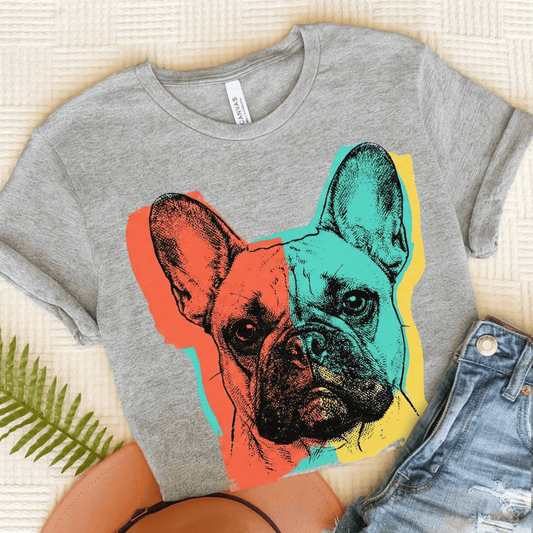French Bulldog Modern Art Unisex TShirt Athletic Heather