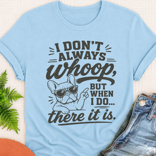 French Bulldog Music Whoop Unisex TShirt Chambray