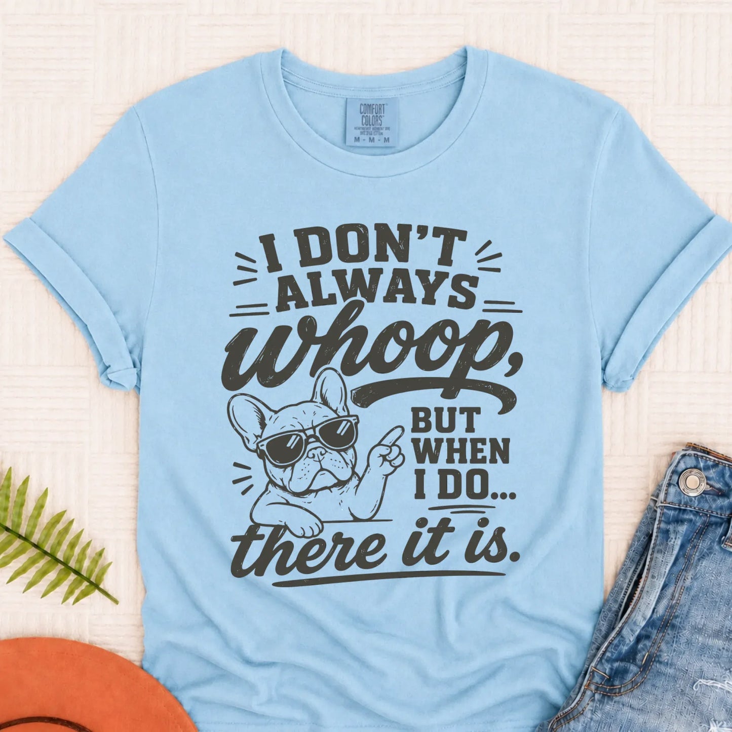 French Bulldog Music Whoop Unisex TShirt Chambray